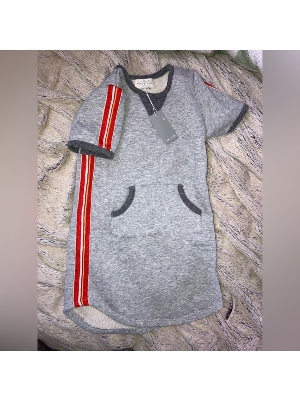 🔥NEW🔥 Nordstrom Miki Miette 4T Short Sleeve stripe Jersey Sweater Dress NWT - Picture 3 of 8